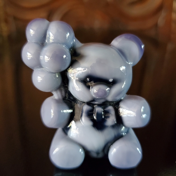 Vntg Boyd "Patrick the Bear" Masked Blue Indigo Purple Glass - Picture 6 of 8